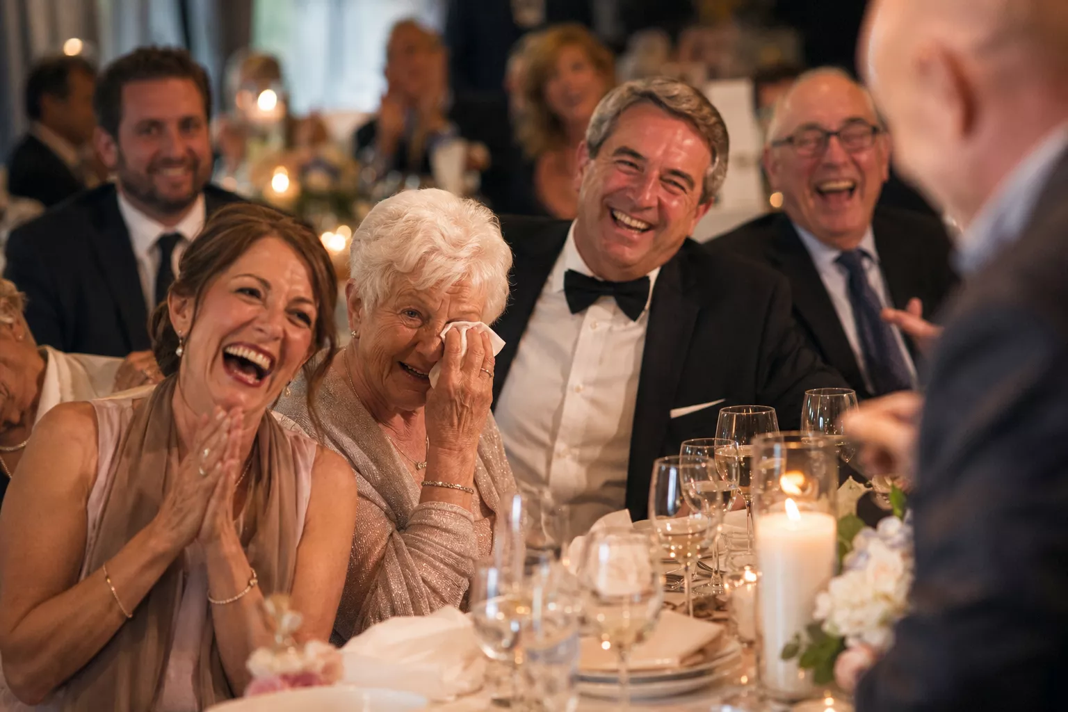 Tischzauberkunst beim Hochzeitsdinner