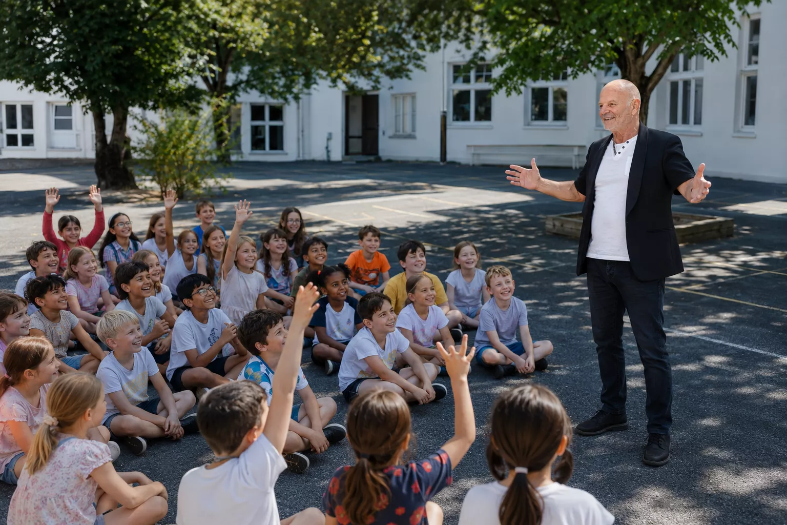 Kinderzauberer Rasputin bei einem Schulprogramm