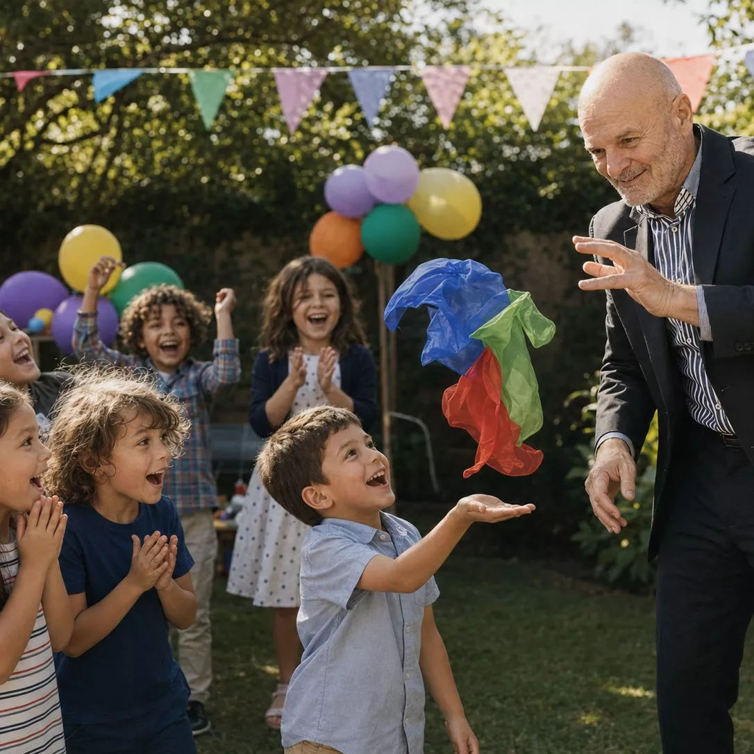 Kinderzauberer beim Kindergeburtstag